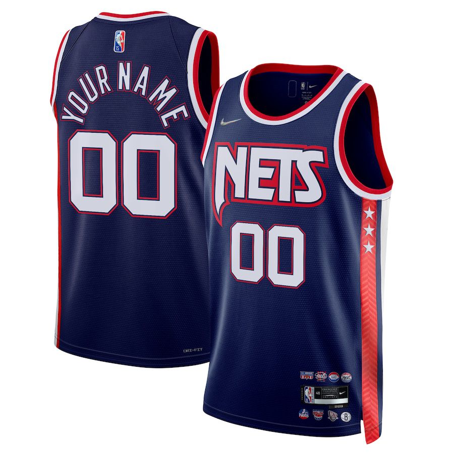 Men Brooklyn Nets Nike Navy City Edition Swingman Custom NBA Jersey